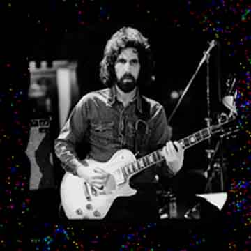 Rick Hirsch with white Les Paul guitar in the 1970s